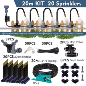 30-5M 1/4" 4/6Mm Misting Cooling System 360° Free-Bend Adjustable Nozzle Atomize - Picture 1 of 18