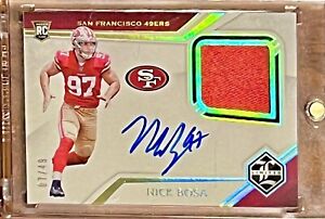 /49 RPA Nick Bosa 2019 Limited RC Rookie Patch Auto On-Card Ink Silver Holo RARE