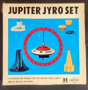 1968 TOMY Jupiter Jyro Flying Saucer Only Deluxe Set, Made in Japan ORIGINAL BOX - Picture 1 of 11
