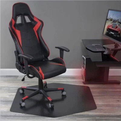 Alfombra para silla Game Zone, para piso duro/alfombra de pelo medio, 42" x 46", negra Foto 1 de 4