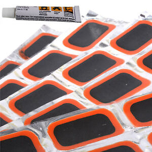 48PCS RUBBER PUNCTURE PATCHES BICYCLE BIKE TIRE TYRE TUBE REPAIR PATCH KIT GLUE