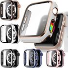 For Apple Watch Series 7 6 5 4 3 2 SE Tempered Glass Screen Protector Case Cover