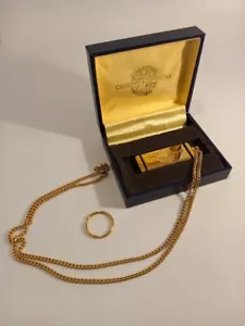 Venice Simplon Orient Express Gold Tone Key Fob Keyring and Necklace Chain Boxed - Picture 1 of 7