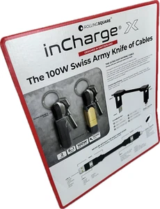 Rolling Square inChargeX 2Pack 100 Watt Swiss Army Knife Of Cables Key (New) - Picture 1 of 4