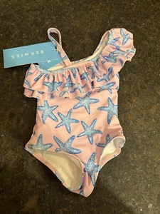 NWT Bermies Girls Toddler Swimsuit Size 2 One Shoulder - Picture 1 of 5