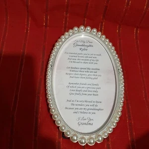  Bradford Exchange To Granddaughter RYLEE Pearls Of Wisdom Personalize FramePoem - Picture 1 of 12
