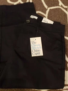 NUEVO Capris chino de sarga de tiro medio recto Croft & Barrow para mujer talla 4 - Imagen 1 de 2