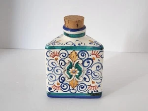 IMA Ceramiche Montelupo handbemalte Blumen Wirbel Keramikflasche Italien - Bild 1 von 17