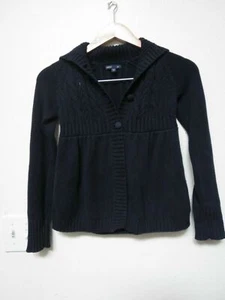 Gap Kids Girls Long Sleeve Knit Sweater Button Front Jacket Black Size Medium - Picture 1 of 2