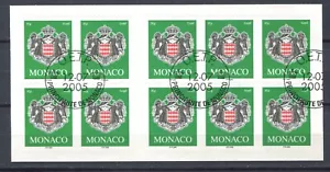 Monaco 2005 • Iv# 2502A coat of arms booklet 10 self-adhesive FD used/(SU-9165 - Picture 1 of 2