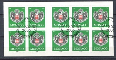 Monaco 2005 • Iv# 2502A  coat of arms  booklet 10 self-adhesive FD used/(SU-9165 - Image 1 of 2