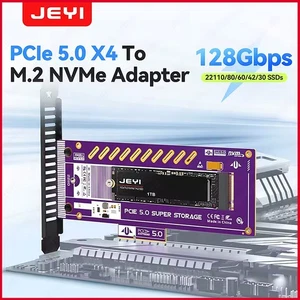 JEYI PCIe 5.0 to M.2 NVMe Adapter 128Gbps Gen5 Ultra-Speed SSD Expansion Card - Picture 1 of 6