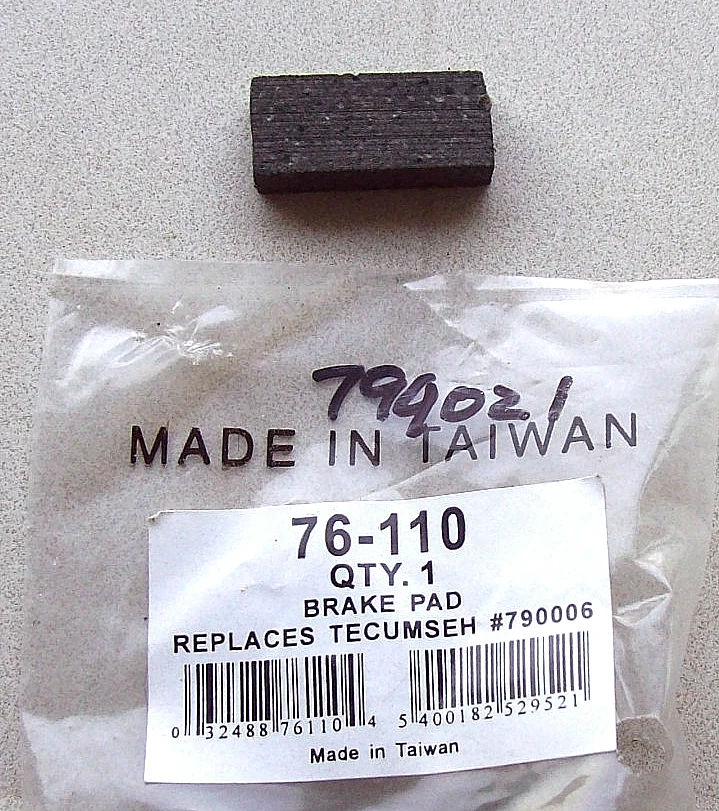 Pastilla Freno 76-110 Reemplaza Tecumseh 790006 ~ Envío Gratis Foto 1 de 1
