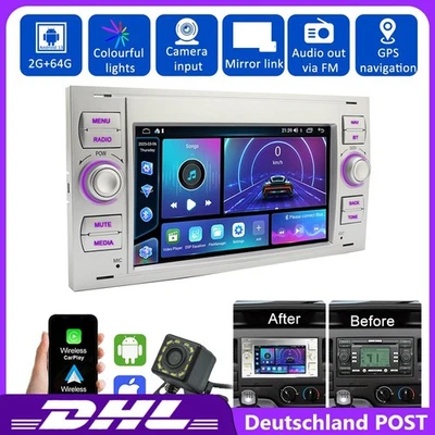 1stk CarPlay Tragbares 2+64GB Autoradio GPS Navi NEU Für Ford Transit 07-12 - Bild 1 von 4