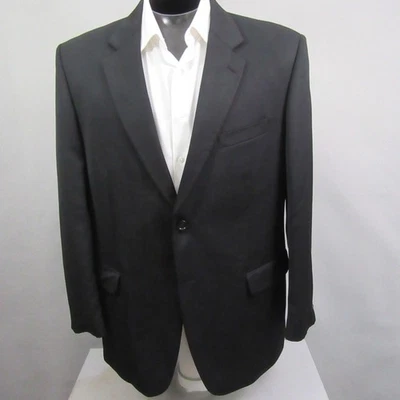 Apt 9 Mens Sport Coat 44R Solid Black Modern Blazer Jacket Wool Nylon - Image 1 of 4