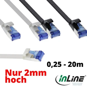 Cat 6A Netzwerk Patchkabel Flach 1,4mm  U/FTP TPE halogenfrei 7 Farben 0,5-15m - Bild 1 von 7