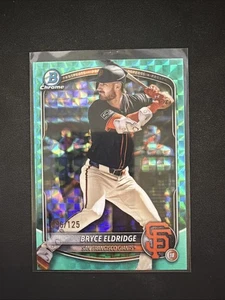 2025 Bowman Chrome Baseball Bryce Eldridge Aqua rifrattore geometrico /125 - Foto 1 di 2