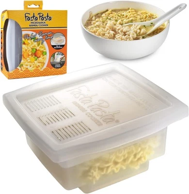 The Original Fasta Pasta Microwave Ramen Cooker with Lid and Built-in Strainer - Image 1 of 4