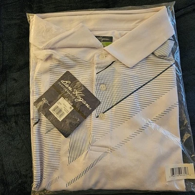 NWTS BEN HOGAN PERFORMANCE GOLF SHIRT,  MENS Sz 4XL , WHITE STRIPED - Image 1 of 4