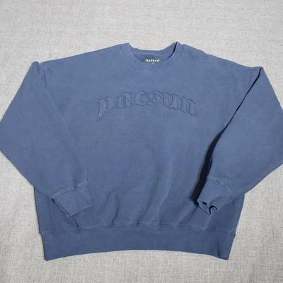 Pacsun Crewneck Sweatshirt Oversized Large Blue Raised Pacsun Logo Front - Image 1 of 4