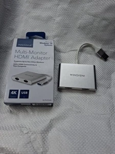 Insignia NS-PU32H4A Multi-Monitor USB to Dual HDMI Adapter - White In Box - Afbeelding 1 van 2