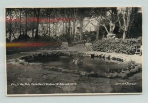POSTCARD The fish pond Cliff Gardens, Felixstowe RPPC - Picture 1 of 2