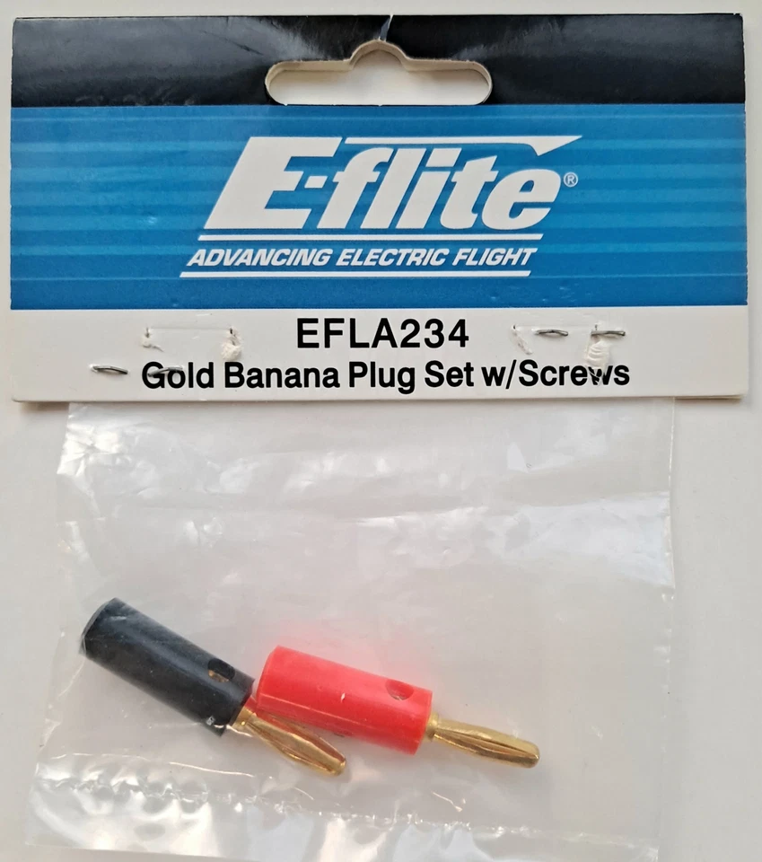 E-Flite Gold Banana Plug Set with Screws EFLA234 - Image 1 of 1