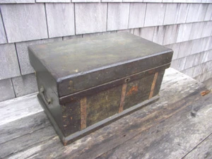 Antique Wood Apothecary Dovetailed Table Top Storage Chest Box Salesman's Sample - Picture 1 of 10