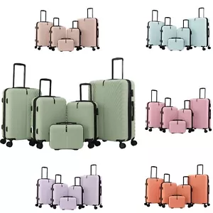 Luggage 5 Piece Sets Lightweight Hard Shell Suitcases Spinner Wheels TSA Lock - Picture 1 of 17