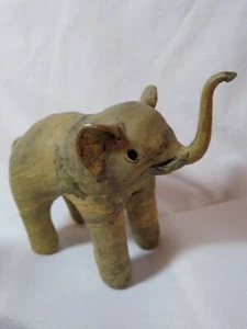 Oyster Shell Elephant Figure 4.5 Inch Vintage Trunk Up - Picture 1 of 12