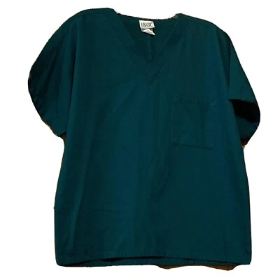 Womens Scrub Top Simply Basic Emerald Green 1 Pocket Medium V1 - Image 1 of 2