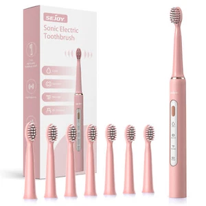 SEJOY Sonic Electric Toothbrush for Adults Kids 7X Brush Heads 3 Modes to Clean - Picture 1 of 19