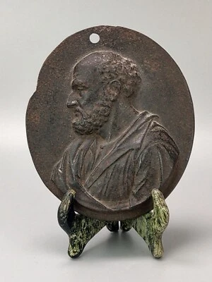 Antique Cast iron Plaque of Petrus Ramus 18th century  - Image 1 of 4