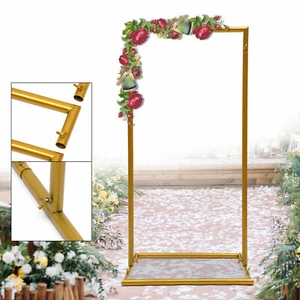 Gold Square Metal Arch Rack Backdrop For Weddings Graduation Party Venue Decor - Picture 1 of 13