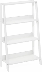 Ladder Scaffale per Libreria a Scala, a 4 Livelli, Bianco - Foto 1 di 12