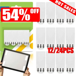 Picture Frame Fixed Tape Strips Fixing Wall Hanger Mounting Self Adhesive 12/24x - Picture 1 of 25