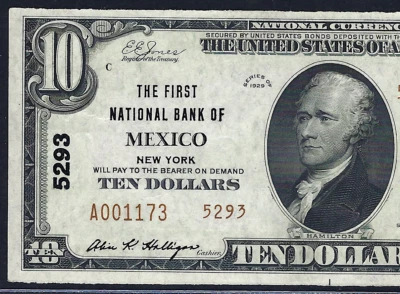 🇺🇸 NY 1929 $10 TYPE-2 ♚♚MEXICO,NEW YORK♚♚ PCGS CH ABOUT NEW 58 PPQ BEST KNOWN! - Image 1 of 3