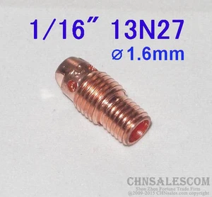10 piezas Cuerpo Collet 13N27 para Antorcha de Soldadura Tig WP-9 WP-20 WP-25 1,6 mm 1/16" - Imagen 1 de 1
