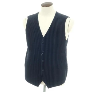 HOMME PLISSE ISSEY MIYAKE Herren Freizeitweste Free Size Navy Solide Freizeit GEBRAUCHT - Bild 1 von 6