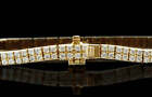 251Cts Diamonds 14K Yellow Gold Designer 2 Row Bracelet