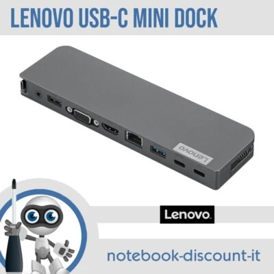 Lenovo USB-C Mini Dock USB 3.1 HDMI VGA Docking Station USB-C da 65W TESTATA - Immagine 1 di 3