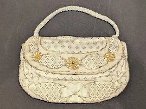 Vintage Beaded Clutch Evening Handbag Purse, Sequins — Four Leaf Clover - Picture 1 of 5