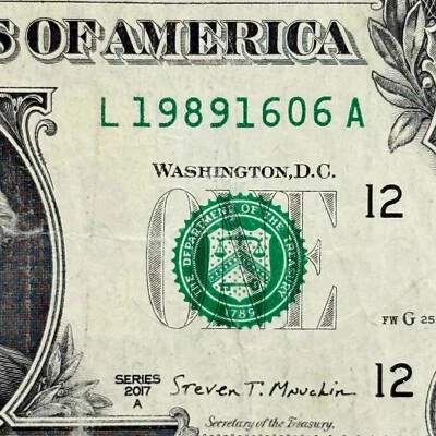 1989 16th of June Birthday Dollar Bill Fancy Serial Number Dollar - Image 1 of 3