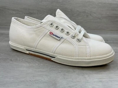 Superga 2950 Cotu Womens Sneaker 10 White Canvas Classic Italian Comfort Shoes - Image 1 of 4