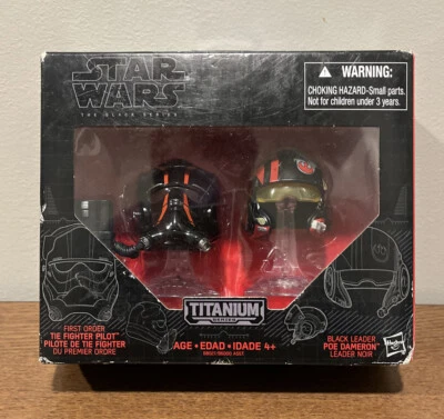 Star Wars Titanium Black Series SF TIE FIGHTER PILOT POE DAMERON Helmets 04 - Image 1 of 4