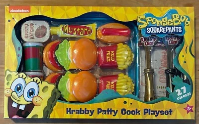 SpongeBob SquarePants Krabby Patty Cook Playset 27 Pieces 3+ - Nickelodeon - NEW