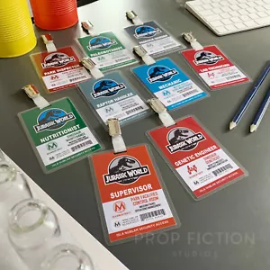 JPU / JW - Prop Masrani Security Clip-on Passes / Cosplay ID Card Badge Set - Picture 1 of 10