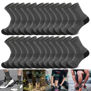 3-12 Pairs Mens 70% Wool Thermal Cushion Casual Ankle Quarter Socks Sport Hiking - Picture 1 of 17