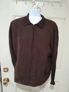 Mens Sweater, Cardigan CUBAVERA Men's 100% Cotton Chocolate Full-zip,  Medium - Picture 1 of 5