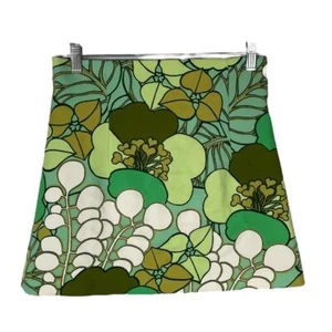 ZARA Retro Green Floral Mini Skirt Size: XS - Picture 1 of 3